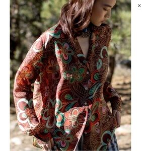 Alix of Bohemia Gogo Silk Shirt Chocolate Brown Medium 086/352